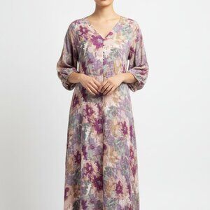 Calme Floral Cotton Maxi‎ Dress Multicolor Boho Vintage – Women’s Medium NWOT